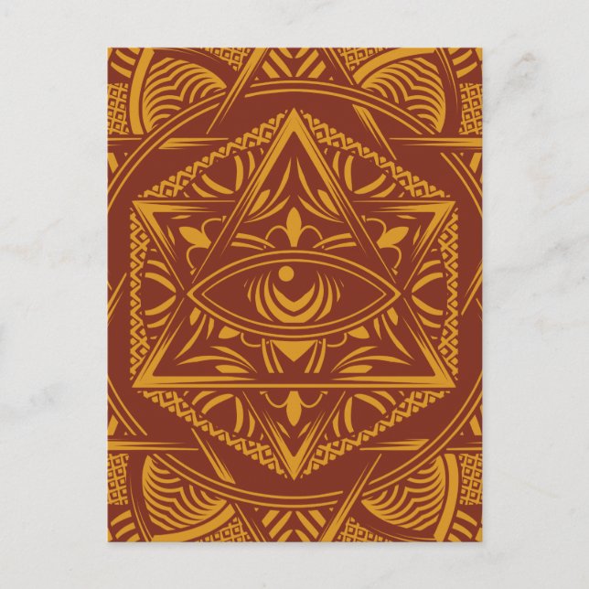 Vintage Egypt Travel Ancient Eye Mandala Announcement Postcard (Front)