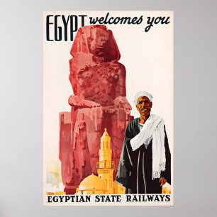 Vintage Egypt Travel Poster Egyptian State