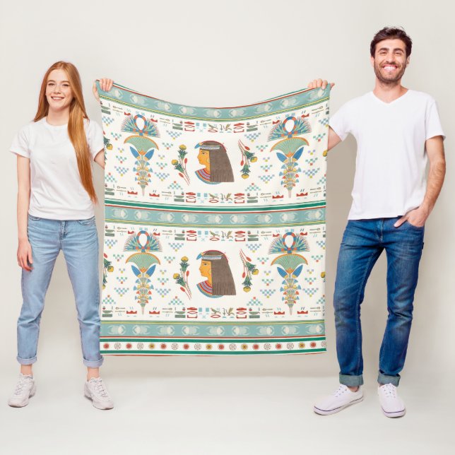 Vintage Egyptian goddess seamless pattern  Fleece Blanket (In Situ)