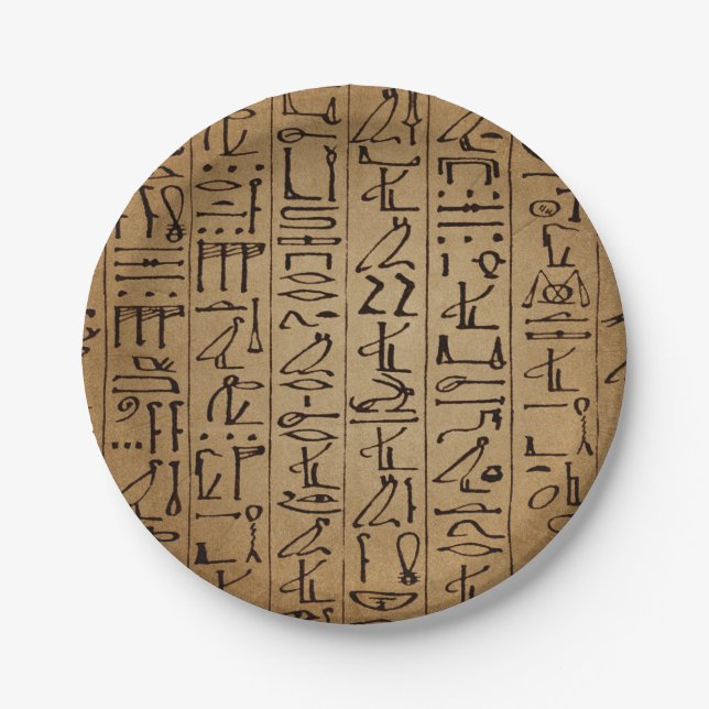 Vintage Egyptian Hieroglyphics Paper Print Plate (Front)