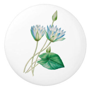 Vintage Egyptian Lotus Flower Ceramic Knob