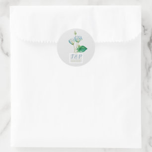 Vintage Egyptian Lotus Flower Classic Round Sticker