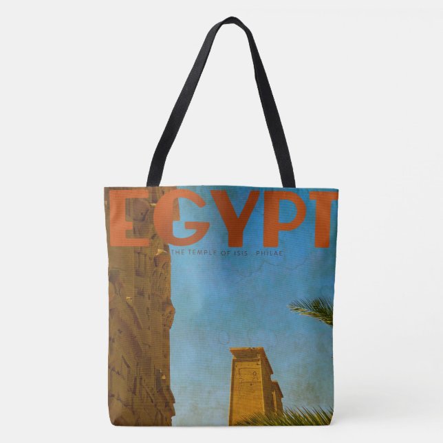 Vintage Egyptian Temple Tote Bag (Front)