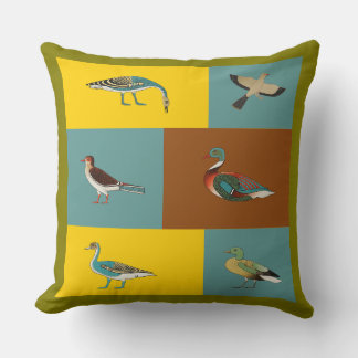 Vintage Egyptian Waterfowl Illustration Throw Pill Cushion