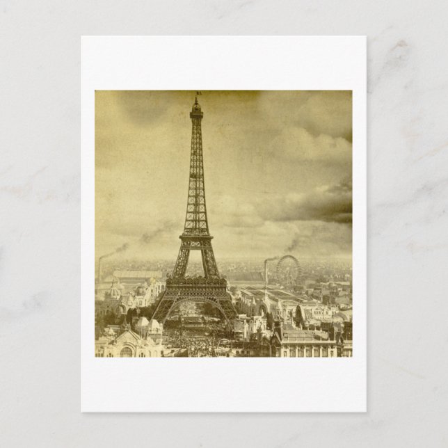 Vintage Eifel Tower Paris France  1889 Postcard (Front)