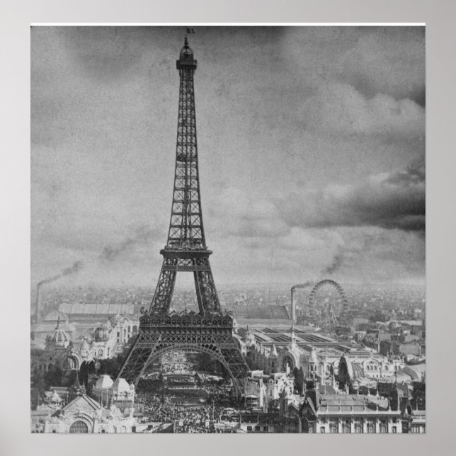 Vintage Eifel Tower Paris France Stereoview 1889 Poster (Front)