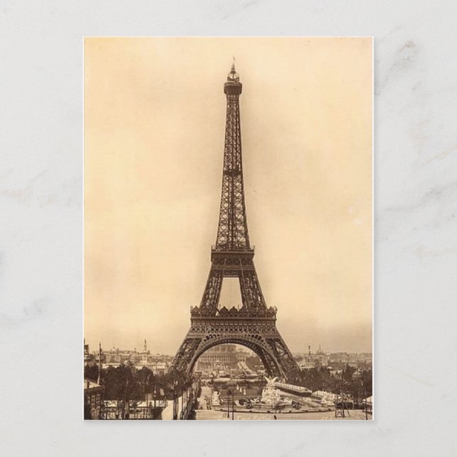 Vintage Eiffel Tower Design Postcard (Front)