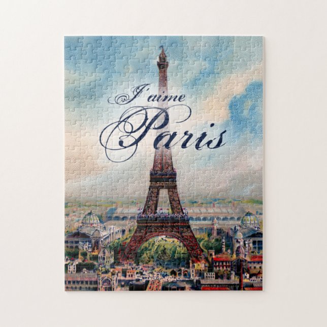 Vintage Eiffel Tower Jigsaw Puzzle (Vertical)