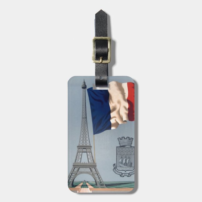 Vintage Eiffel Tower Luggage Tags (Front Vertical)