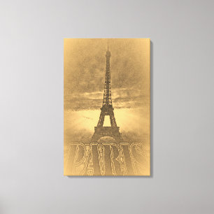 Vintage Eiffel Tower Paris #1 - Wrapped Canvas