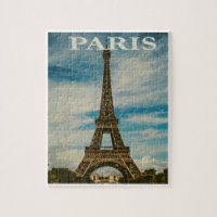Vintage Eiffel Tower Paris Europe Travel Photo