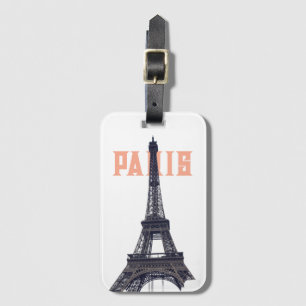 Vintage Eiffel Tower Paris Europe Travel Photo Luggage Tag