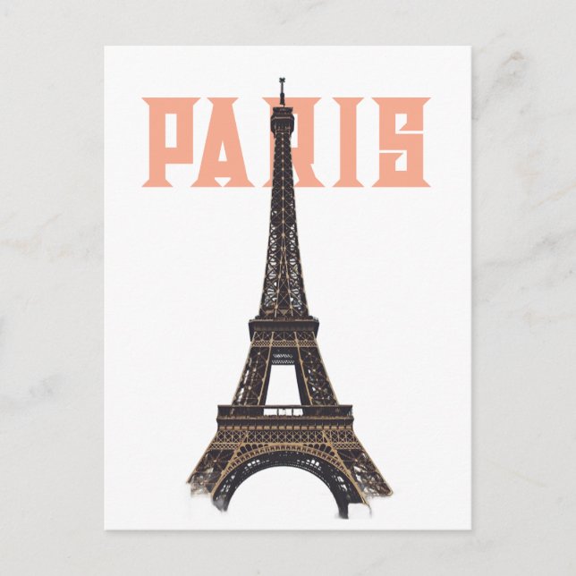 Vintage Eiffel Tower Paris Europe Travel Photo Postcard (Front)