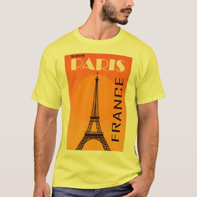 Vintage Eiffel Tower Paris Europe Travel T-Shirt (Front)