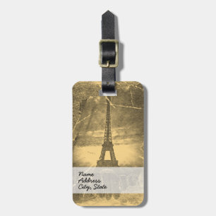 Vintage Eiffel Tower Paris Luggage Tag