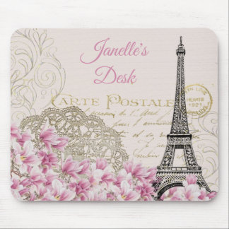 Vintage Eiffel Tower Paris Postcard Mouse Pad
