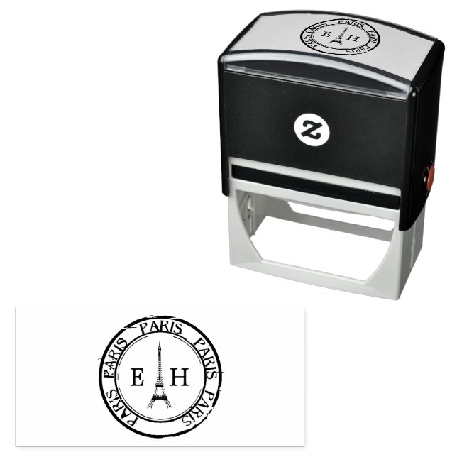 Vintage Eiffel Tower Paris Postmark Self-inking Stamp (In Situ)