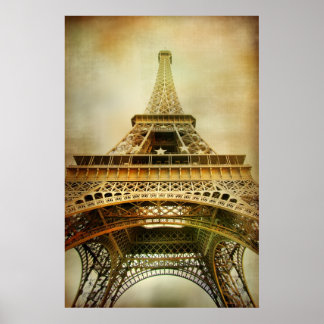 Vintage Eiffel Tower Photograph Poster