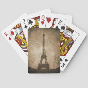 vintage eiffel tower playing cards