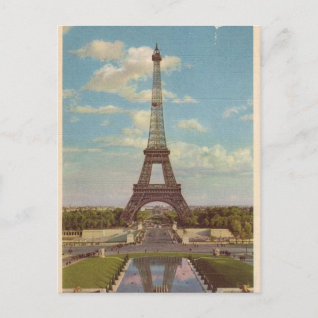 Vintage Eiffel Tower Postcard (Front)