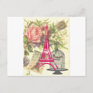 Vintage Eiffel Tower Postcard
