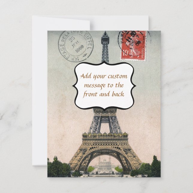 Vintage Eiffel Tower Postcard (Front)