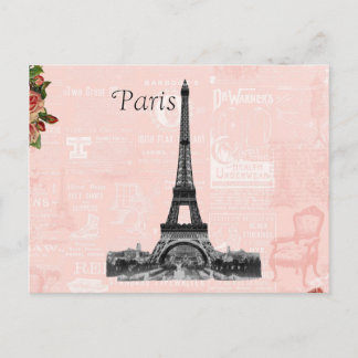 Vintage Eiffel Tower Postcard