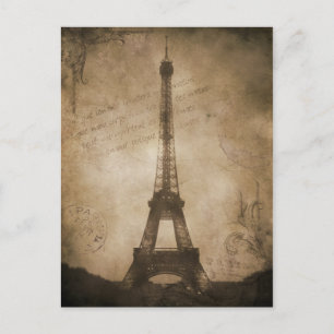 vintage eiffel tower postcard