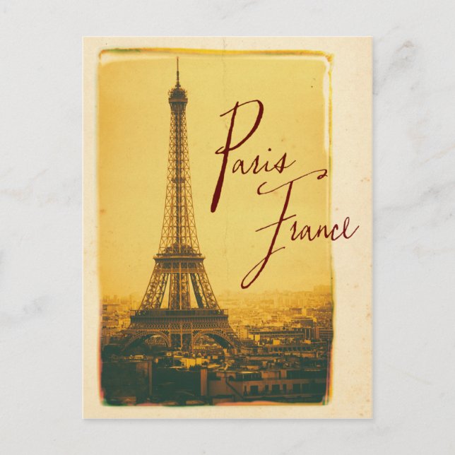 vintage eiffel tower postcard (Front)