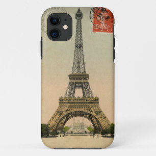 Vintage Eiffel Tower Stamped Postcard Case-Mate iPhone Case
