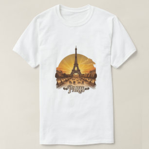 Vintage Eiffel Tower Sunset Paris T-Shirt - Travel