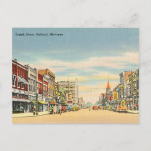 Vintage, Eighth Street, Holland, Michigan Postcard