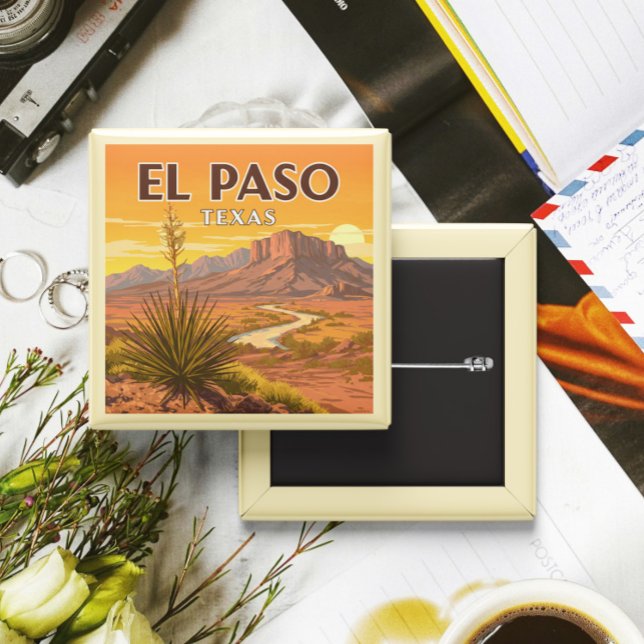 Vintage El Paso Texas 15 Cm Square Badge (Creator Uploaded)