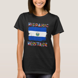 Vintage El Salvador Salvadorean Flag Hispanic Heri T-Shirt