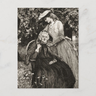 Vintage Elderly Mother and Daughter Postcard