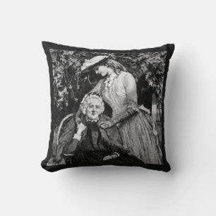 Vintage Elderly Mother Daughter Granddaughter Cushion