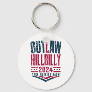 Vintage Elections Outlaw Hillbilly US Flag  Key Ring