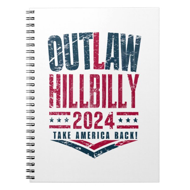 Vintage Elections Outlaw Hillbilly US Flag  Notebook (Front)