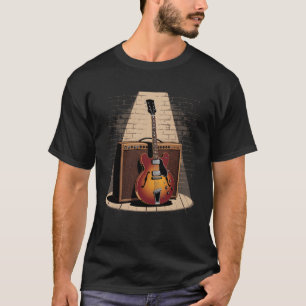 Vintage Electric Guitar And Amp In Spotlight Retro T-Shirt