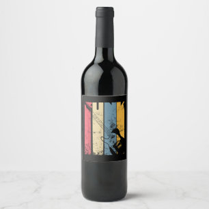 Vintage Electric Guitar Funk Music lover gifts Wine Label