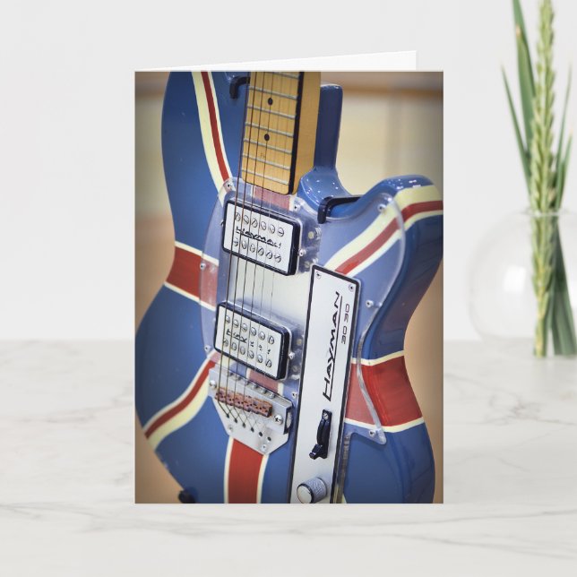 Vintage electric guitar greeting card (Front)