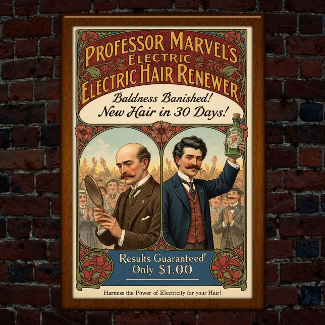Vintage Electric Hair Renewer Tonic Advertising Poster (Creator Uploaded)