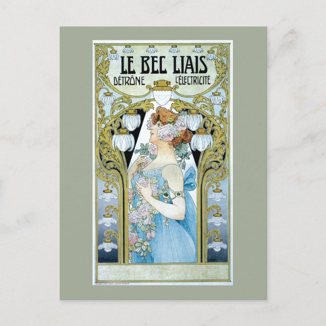 Vintage Electric Light Advertisement Postcard (Front)