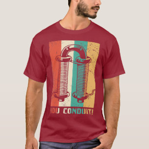 Vintage Electrician Conduit Pun Rainbow T-Shirt