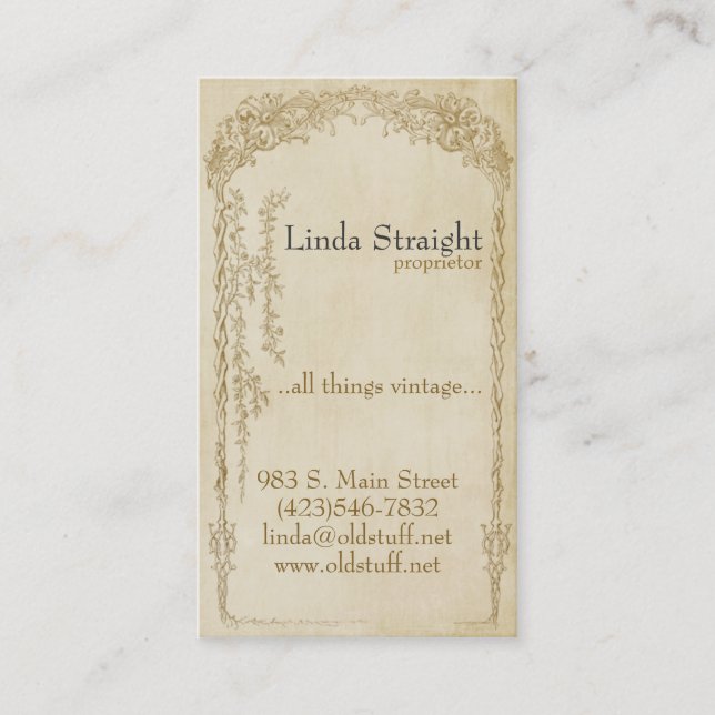 Vintage Elegance 2 Business Card (Front)
