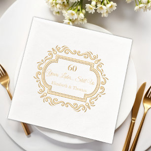 Vintage Elegance – “60 Years Later, Still Us” Foil Napkins