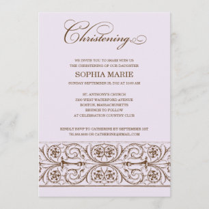 VINTAGE ELEGANCE CHRISTENING INVITATION