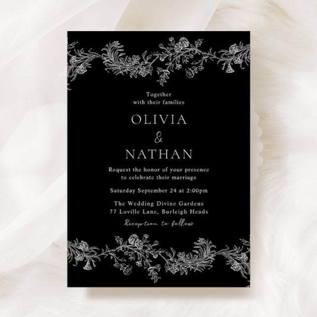 Vintage Elegance: Classic Black Wedding Invitation (Creator Uploaded)