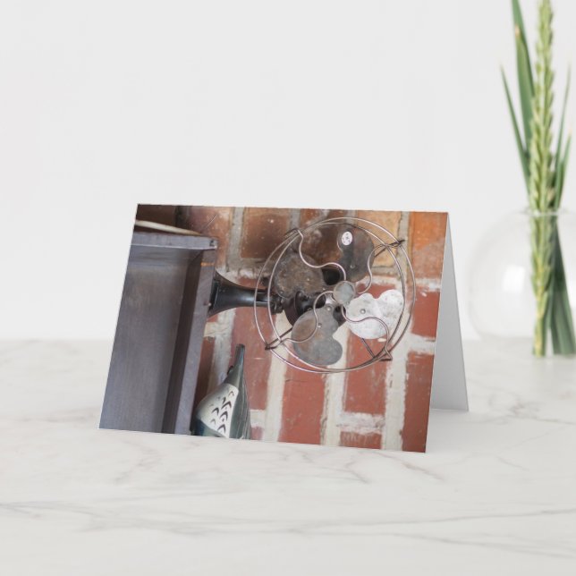 Vintage Elegance: Classic Fan and Pottery Card (Front)