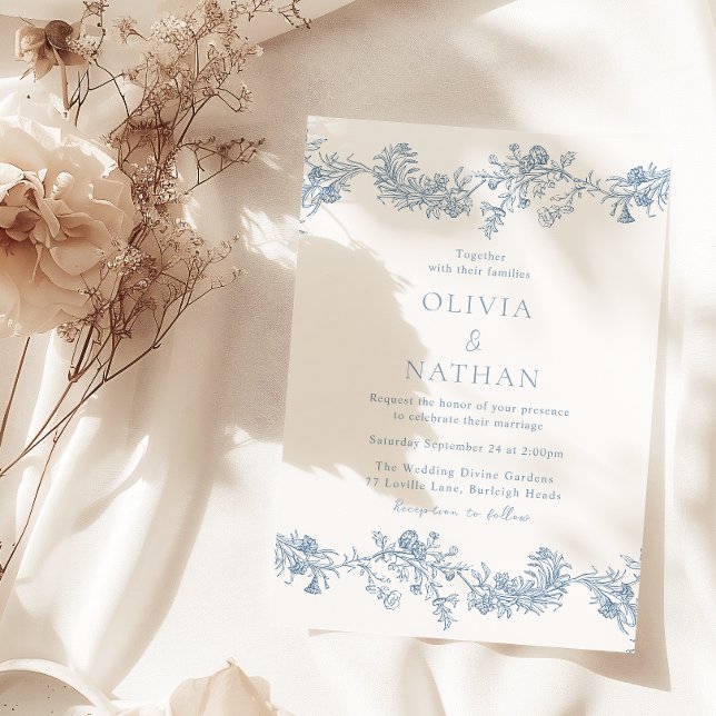Vintage Elegance: Classic Floral Wedding Invitation (Creator Uploaded)